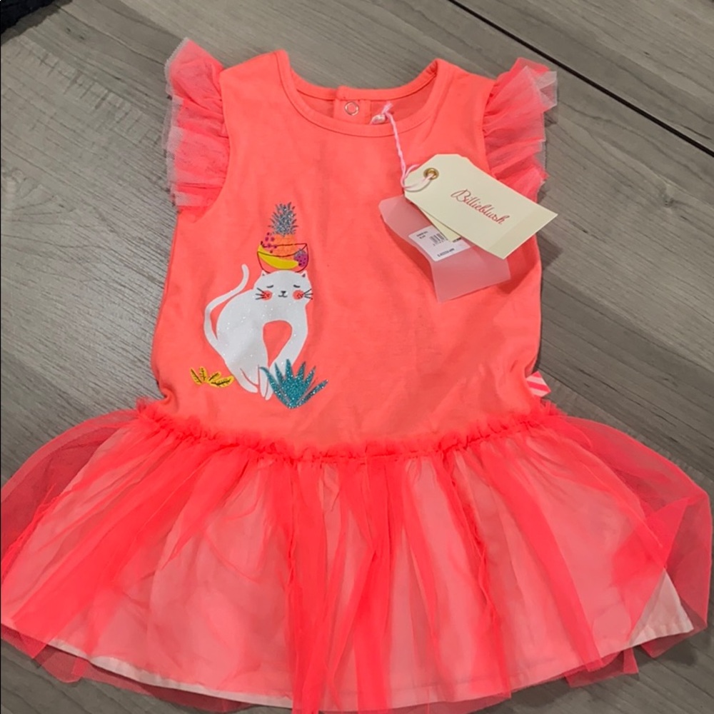 Pink Toddler frills dress with kitty
